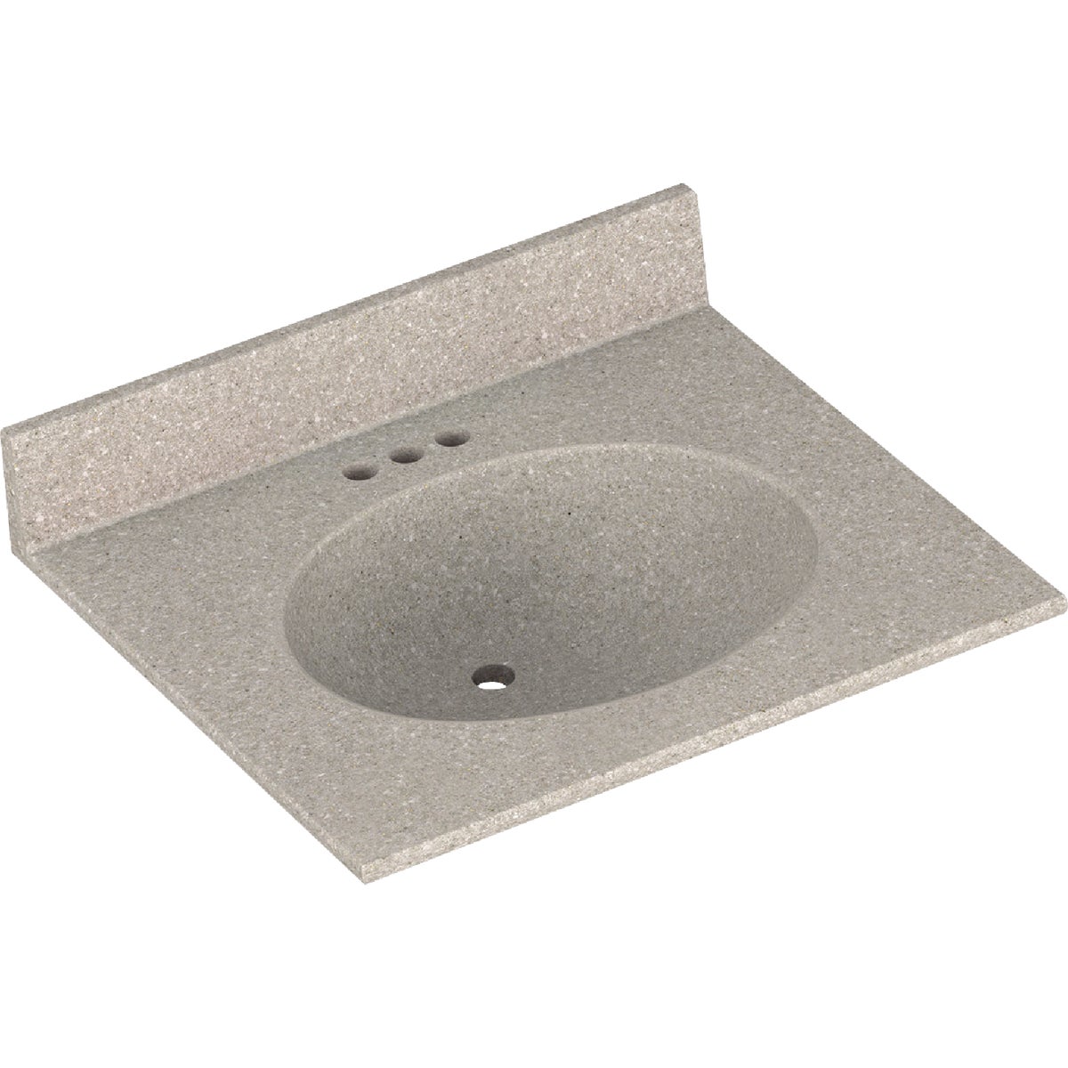 Bertch Oasis 25 In. x 22 In. Cast Polymer Starlight Vanity Top with Oval Bowl Image 1