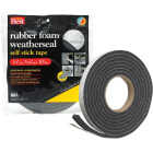 Do it Best 3/4 In. W x 5/16 In. T x 10 Ft. L Black Rubber Foam Weatherstrip Tape Image 1