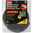 Do it Best 1/2 In. W x 9/16 In. T x 10 Ft. L Black Rubber Foam Weatherstrip Tape Image 2