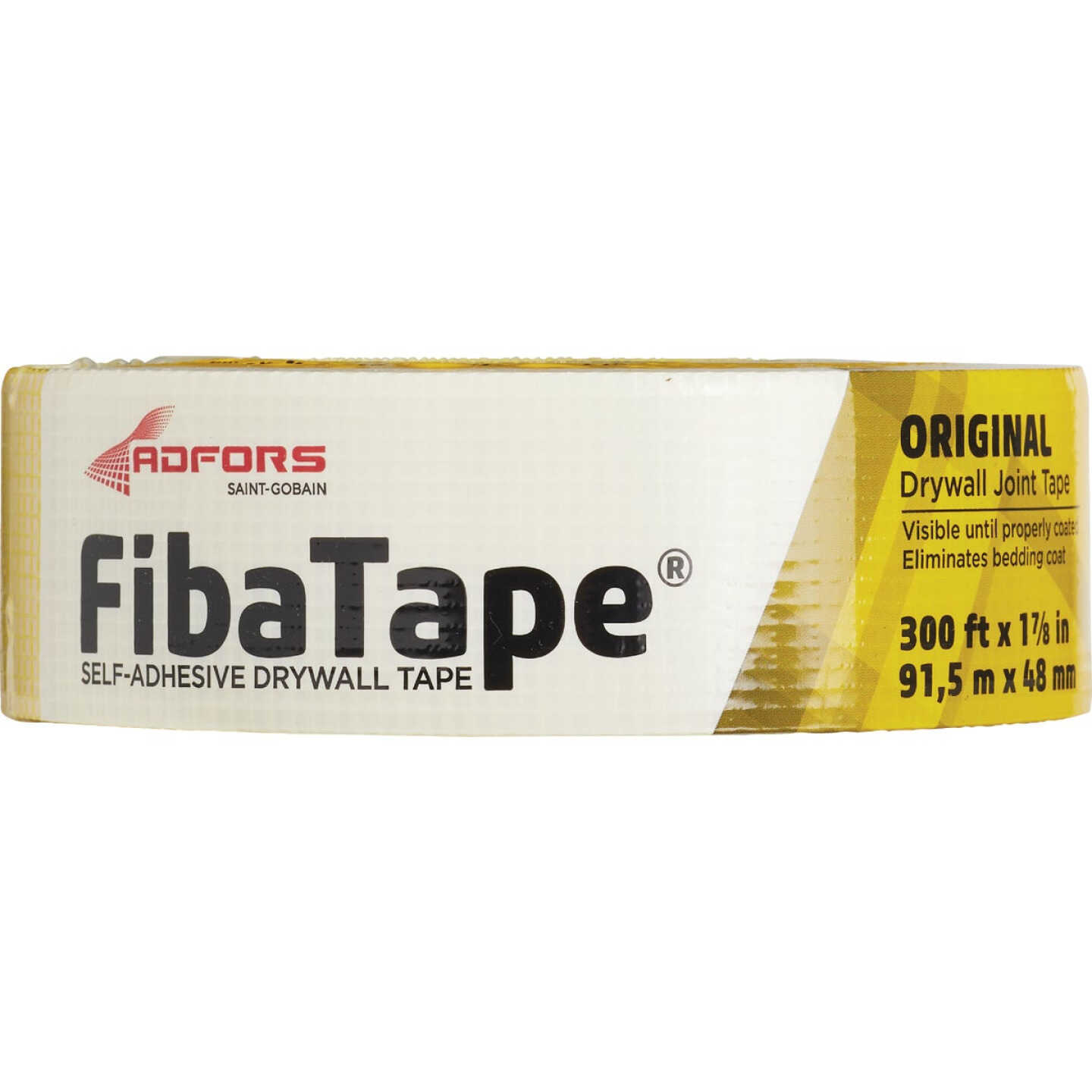 FibaTape 1-7/8 In. x 300 Ft. Yellow Self-Adhesive Joint Drywall Tape Image 4