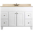 Bertch Osage White 48 In. W x 34-1/2 In. H x 21 In. D Vanity Base, 2 Door/4 Drawer Image 1