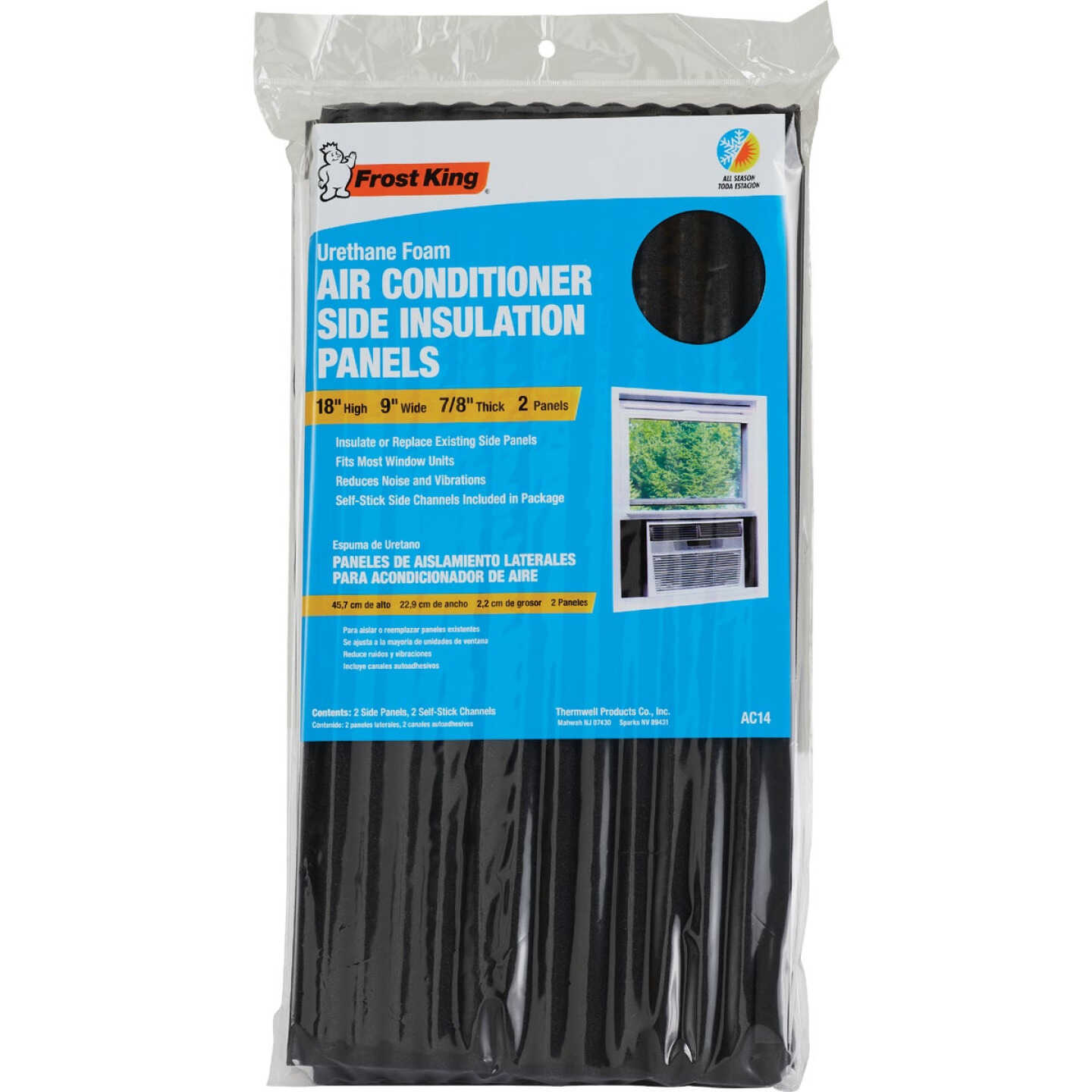 Frost King 9 In. W. x 18 In. H. Charcoal Side Air Conditioner Insulating Panel (2-Pack) Image 1