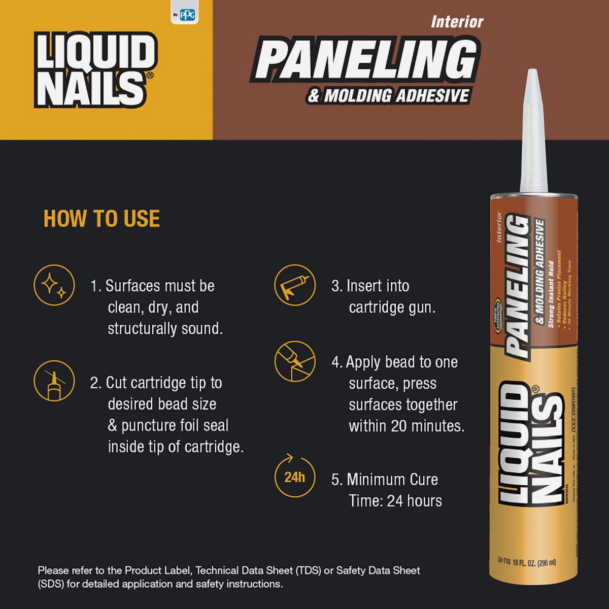 LIQUID NAILS 10 Oz. Paneling and Molding Adhesive Image 4