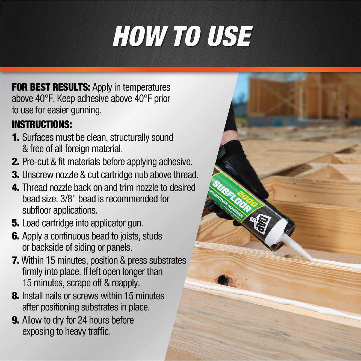 DAP 2000 28 Oz. Subfloor Construction Adhesive Image 4