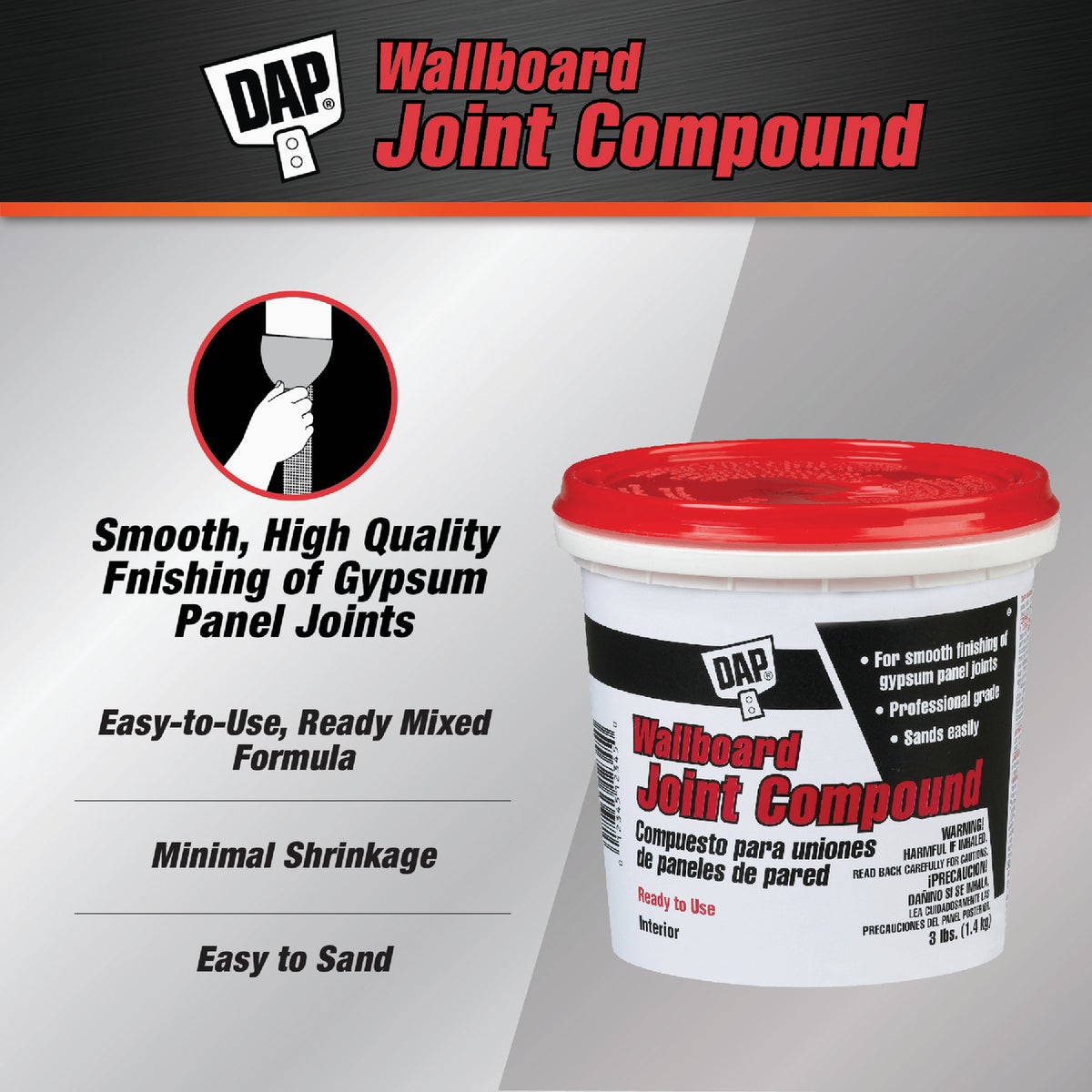 Dap 3 Lb. Pre-Mixed Latex Wallboard Drywall Joint Compound Image 2