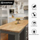 VT Industries CenterPointe 74 In. L x 39 In. D x 1.5 In. T Unfinished Hevea Wood Butcher Block Island Countertop with Square Edge Image 4