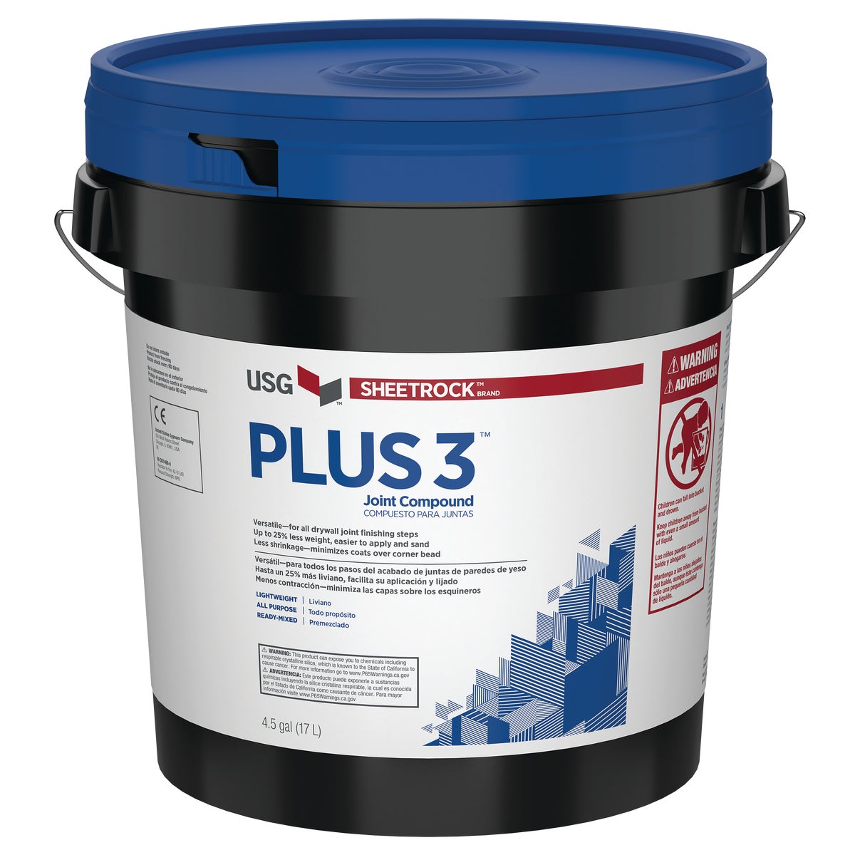 Sheetrock Plus 3 Pre-Mixed 4.5 Gal. Pail Lightweight All-Purpose Drywall Joint Compound