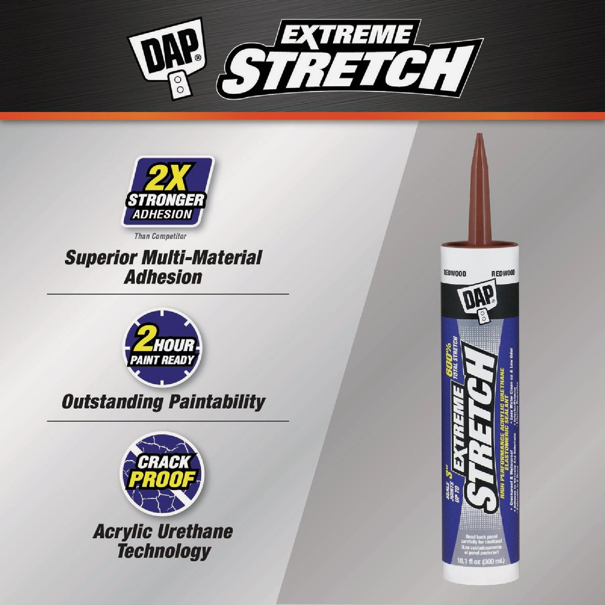 Dap Extreme Stretch 10.1 Oz. Redwood Acrylic Urethane Premium Elastomeric Sealant Image 2