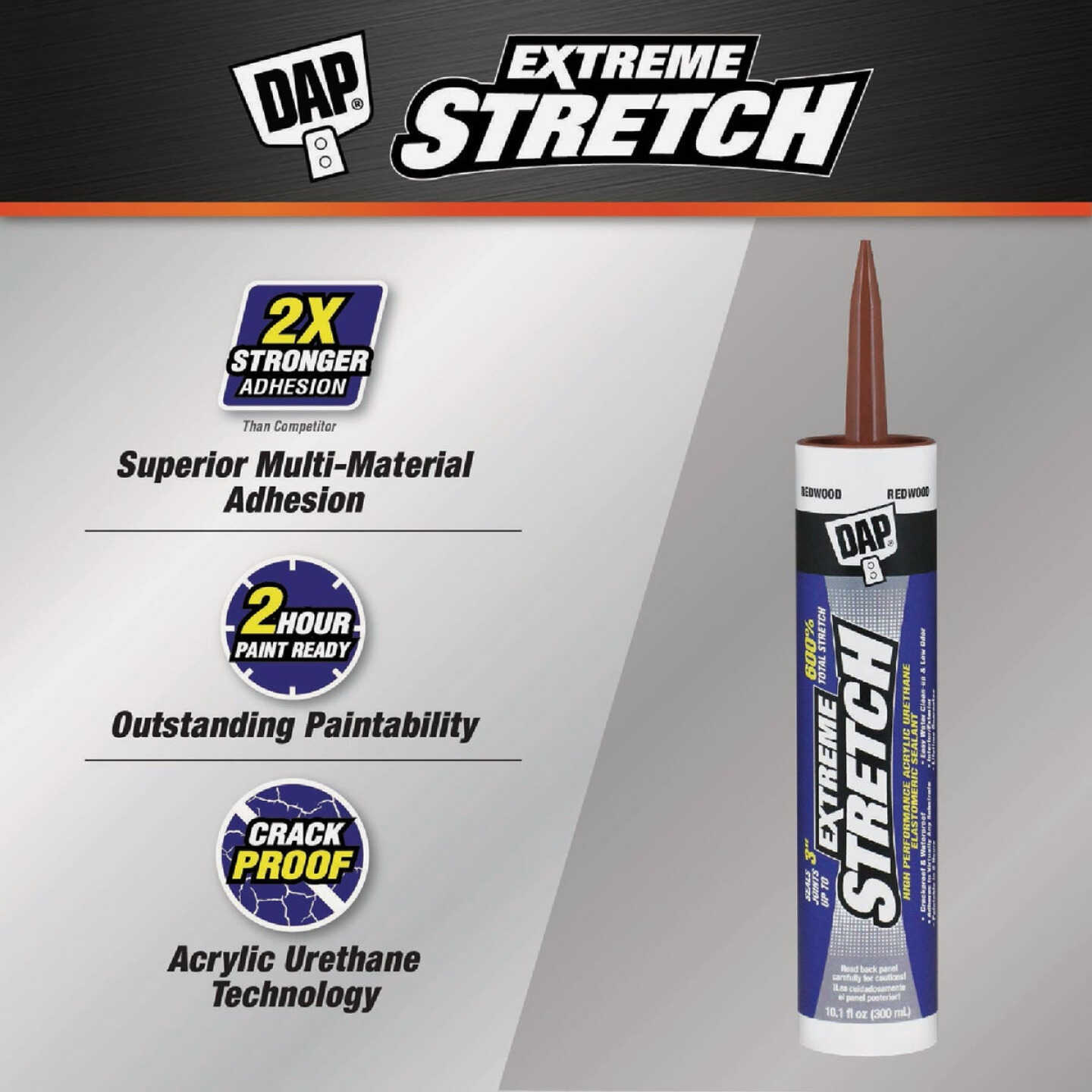Dap Extreme Stretch 10.1 Oz. Redwood Acrylic Urethane Premium Elastomeric Sealant Image 2