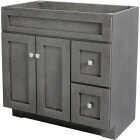 CraftMark St. Paul Designer Gray Stained 36 In. W x 34 In. H x 21 In. D Vanity Base without Top, 2 Door/2 Drawer Image 1