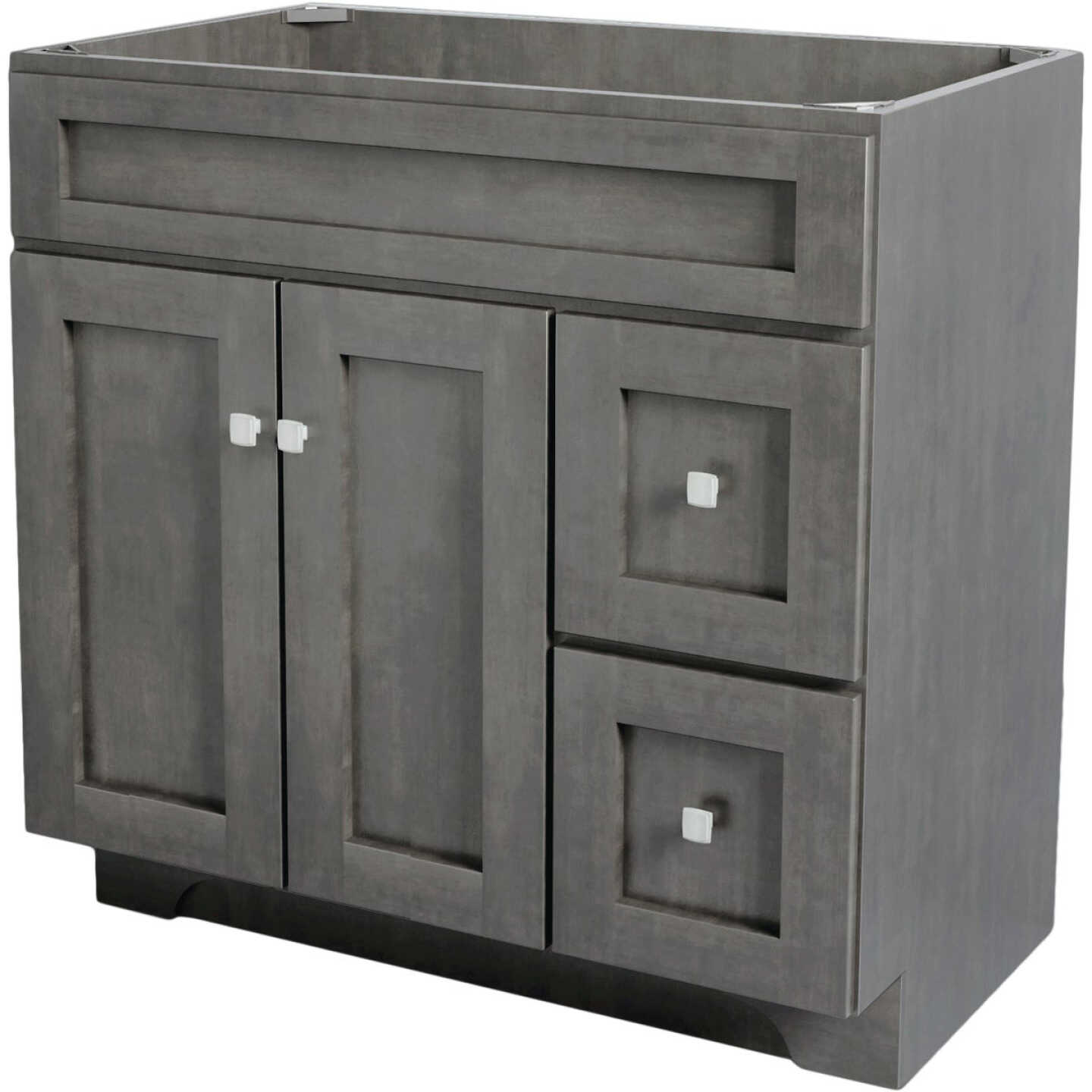 CraftMark St. Paul Designer Gray Stained 36 In. W x 34 In. H x 21 In. D Vanity Base without Top, 2 Door/2 Drawer Image 1