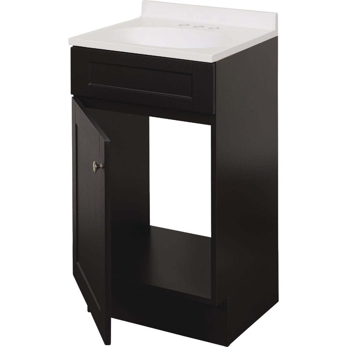 Zenith Zenna Home Espresso 18 In. W x 35 In. H x 16 In. D Shaker Vanity with White Cultured Marble Top Image 3