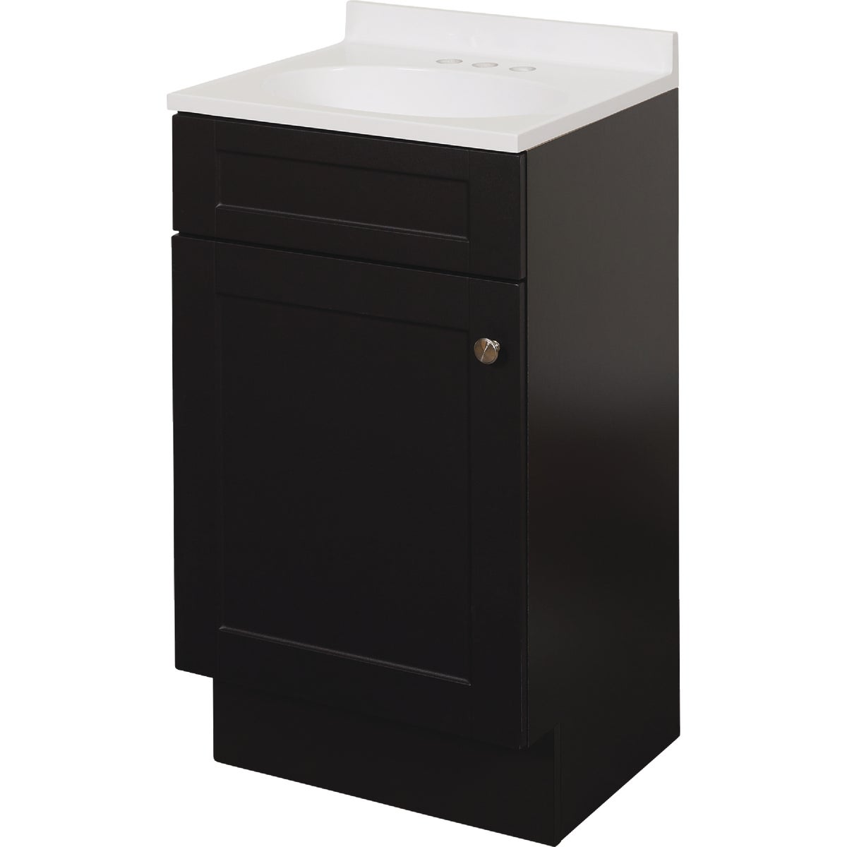 Zenith Zenna Home Espresso 18 In. W x 35 In. H x 16 In. D Shaker Vanity with White Cultured Marble Top