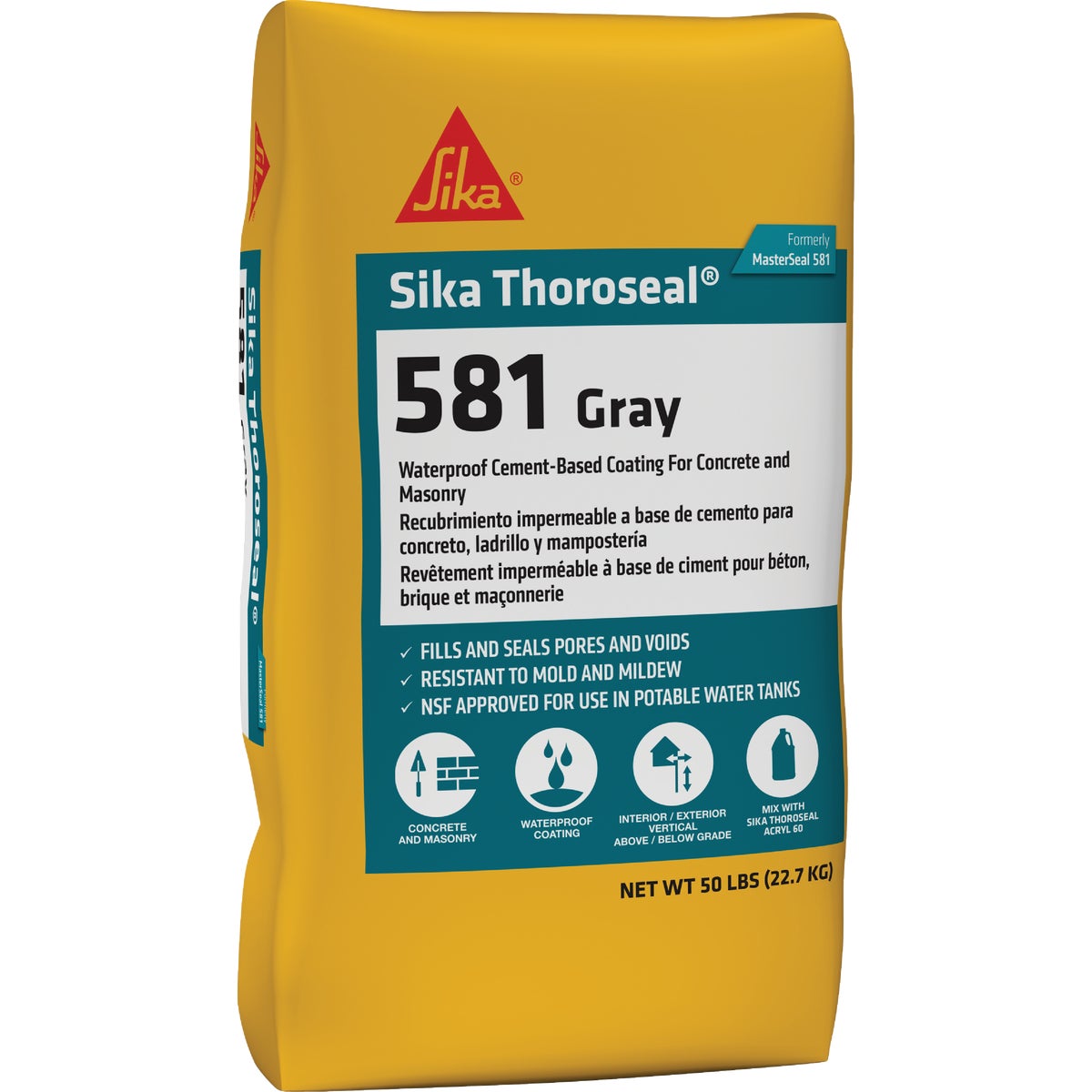 Sika Thoroseal 581 50 Lb. Gray Masonry Waterproofer
