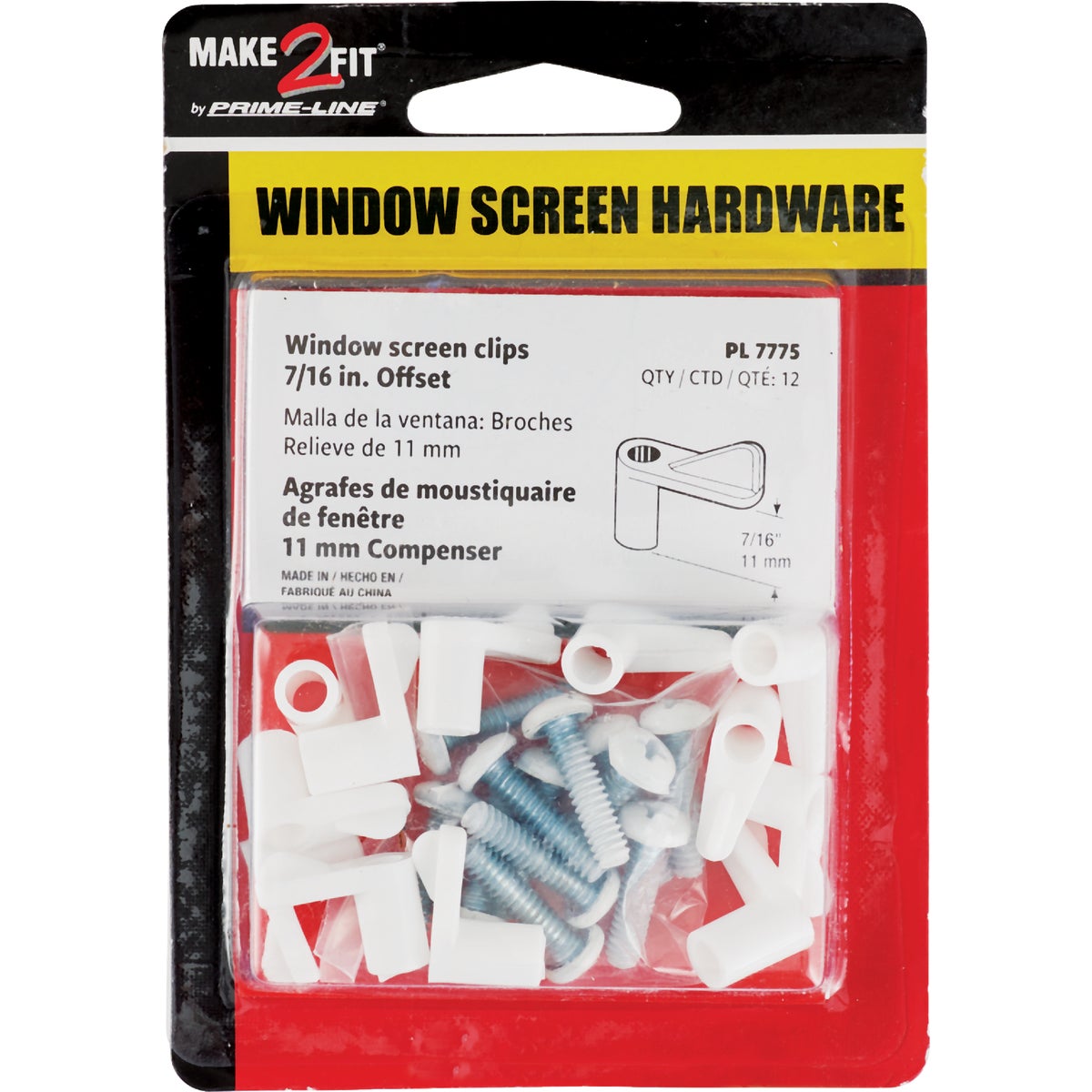 Prime-Line 7/16 In. White Swivel Plastic Screen Clips with Screws (12 Count) Image 2