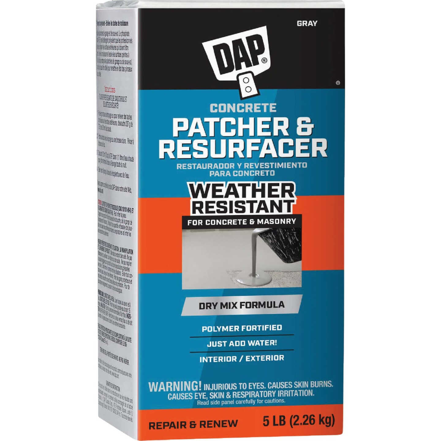 Dap Bondex 5 Lb. Dry Mix - Gray Concrete Patch Image 1