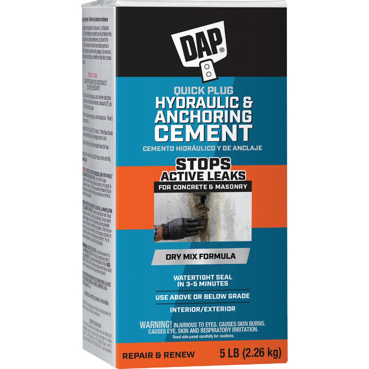 Dap 5 Lb. Quick Plug Hydraulic & Anchoring Cement, Gray