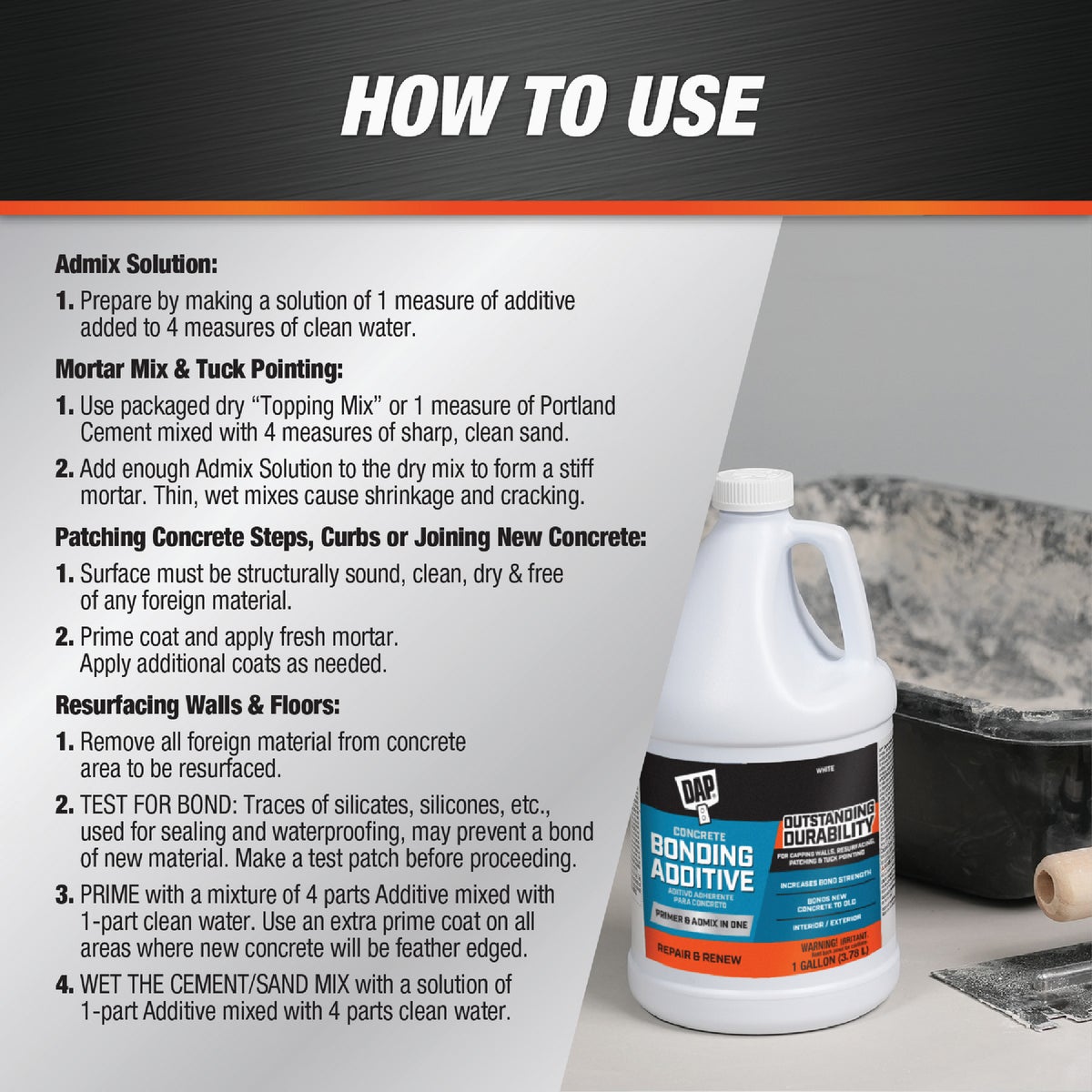 DAP 1 Gal. Concrete Bonding Additive, White Image 6