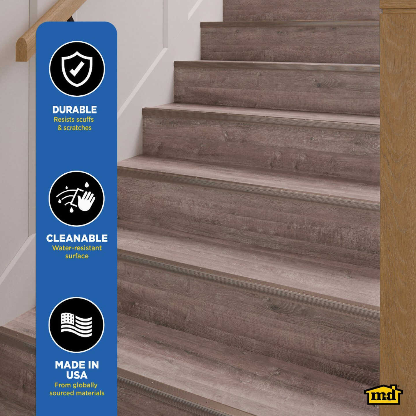 M-D Building Products 1-1/8 In. X 1-1/8 In. X 36 In. Pewter Aluminum Stair Edging with Screw Nails Image 5