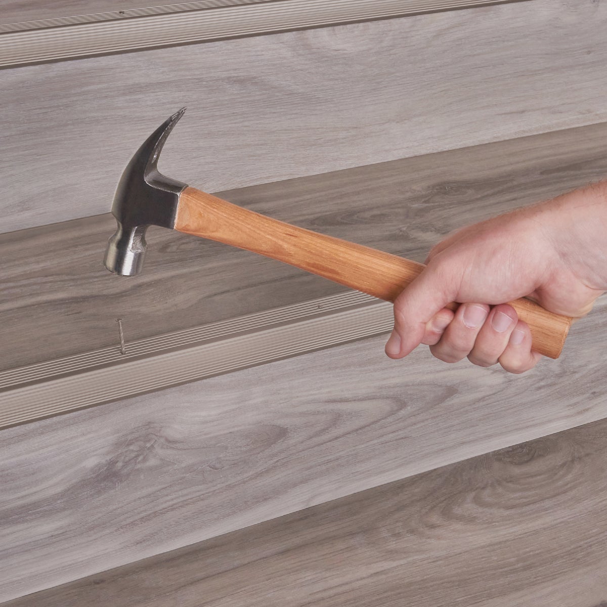 M-D Building Products 1-1/8 In. X 1-1/8 In. X 72 In. Pewter Aluminum Stair Edging w/ Screw Nails Image 3