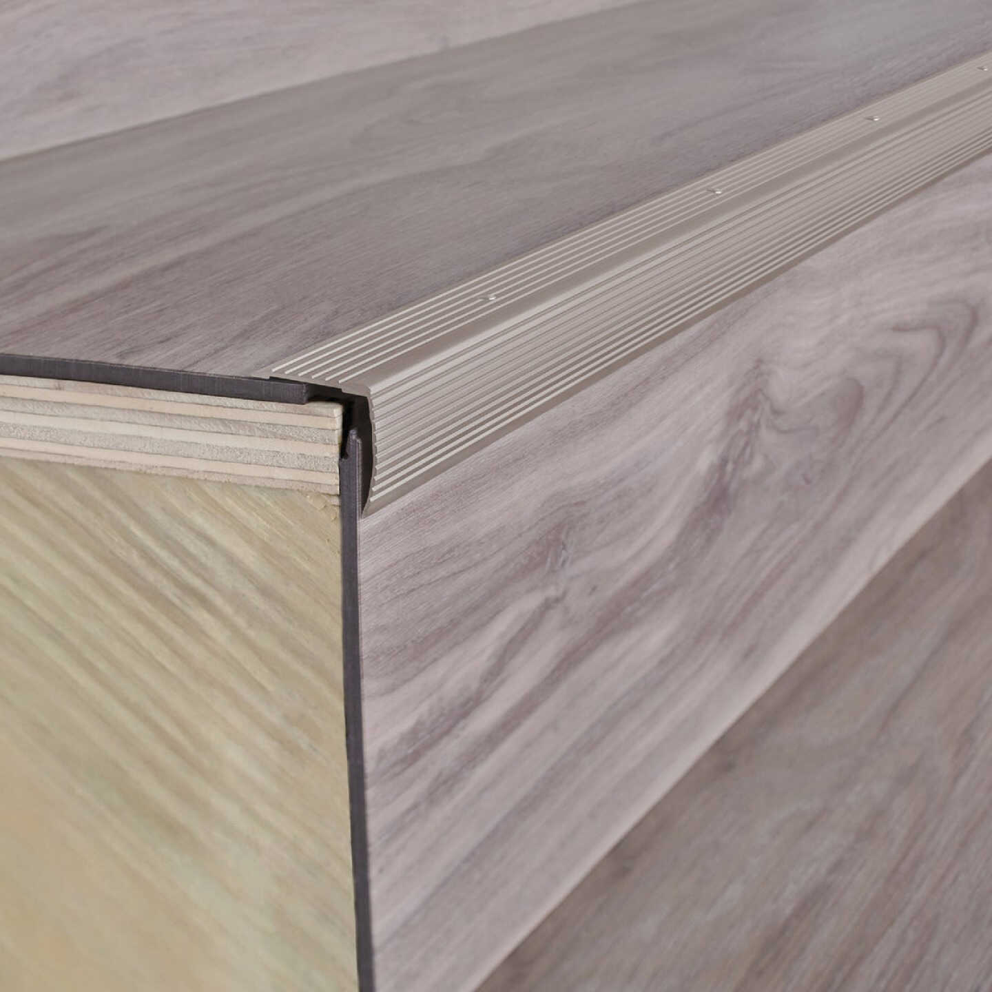 M-D Building Products 1-1/8 In. X 1-1/8 In. X 72 In. Pewter Aluminum Stair Edging w/ Screw Nails Image 2