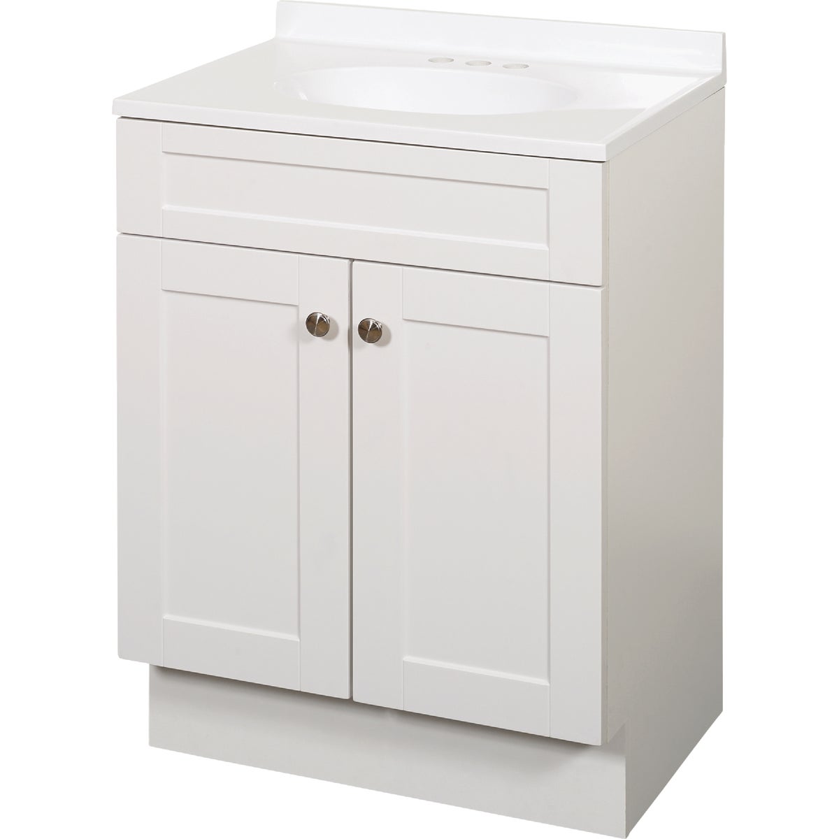 Zenith Zenna Home White 24 In. W x 35 In. H x 18 In. D Shaker Vanity with White Cultured Marble Top