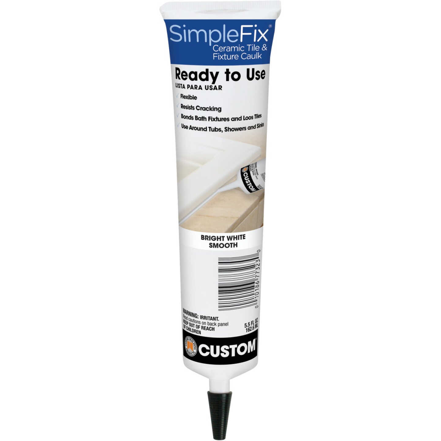SimpleFix 5.5 Oz. #381 Bright White Smooth Ceramic Tile & Fixture Caulk Image 1