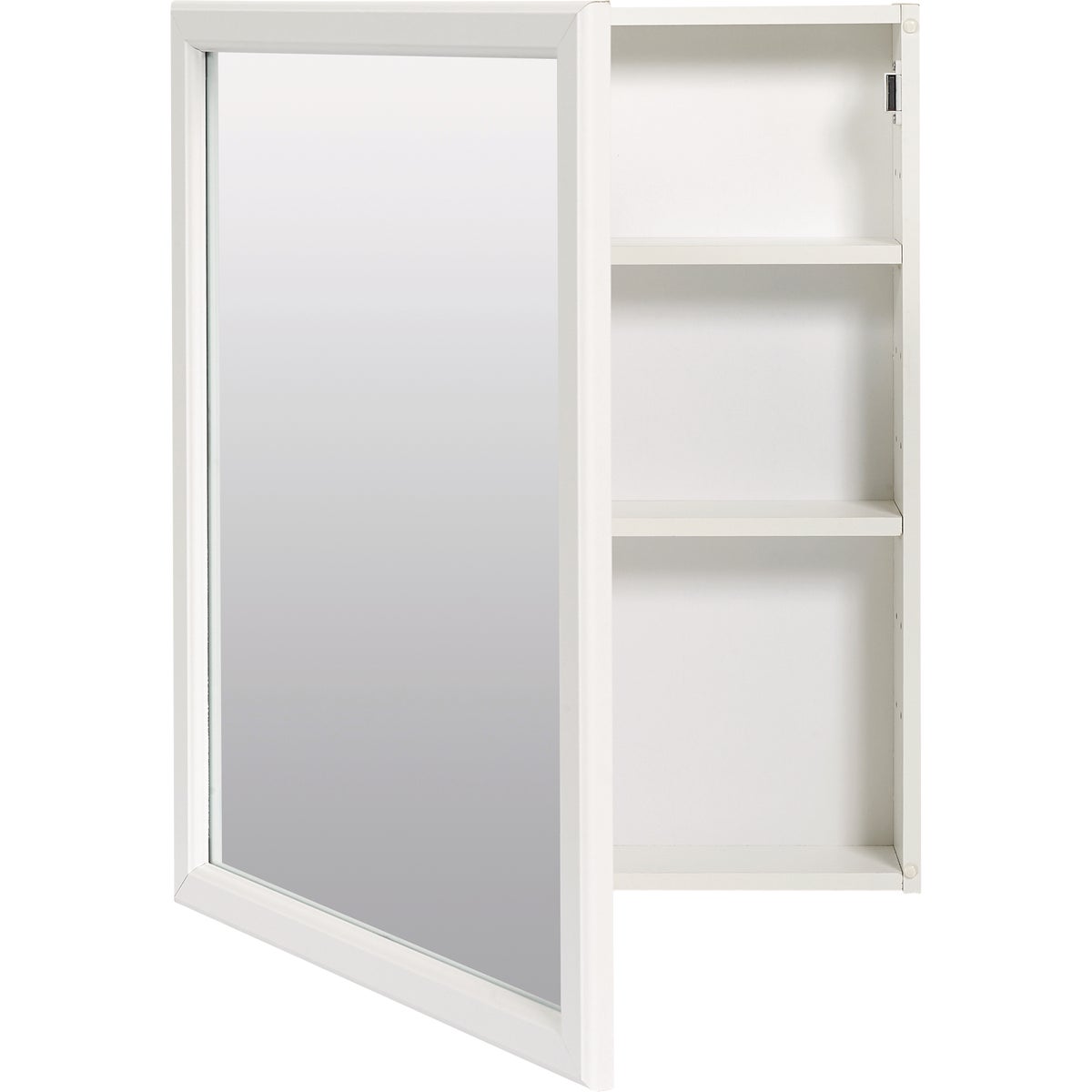 Zenith Zenna Home White 20 In. W. x 25 In. H. x 4.5 In. D. Single Mirror Surface Mount Framed Medicine Cabinet Image 3