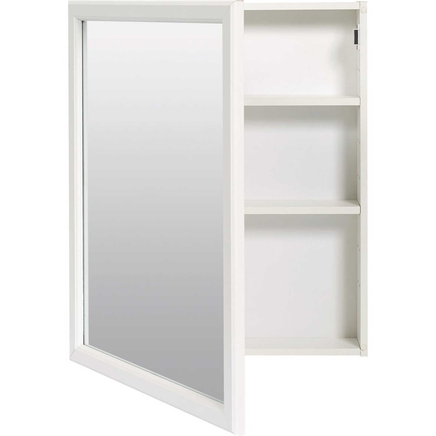 Zenith Zenna Home White 20 In. W. x 25 In. H. x 4.5 In. D. Single Mirror Surface Mount Framed Medicine Cabinet Image 3