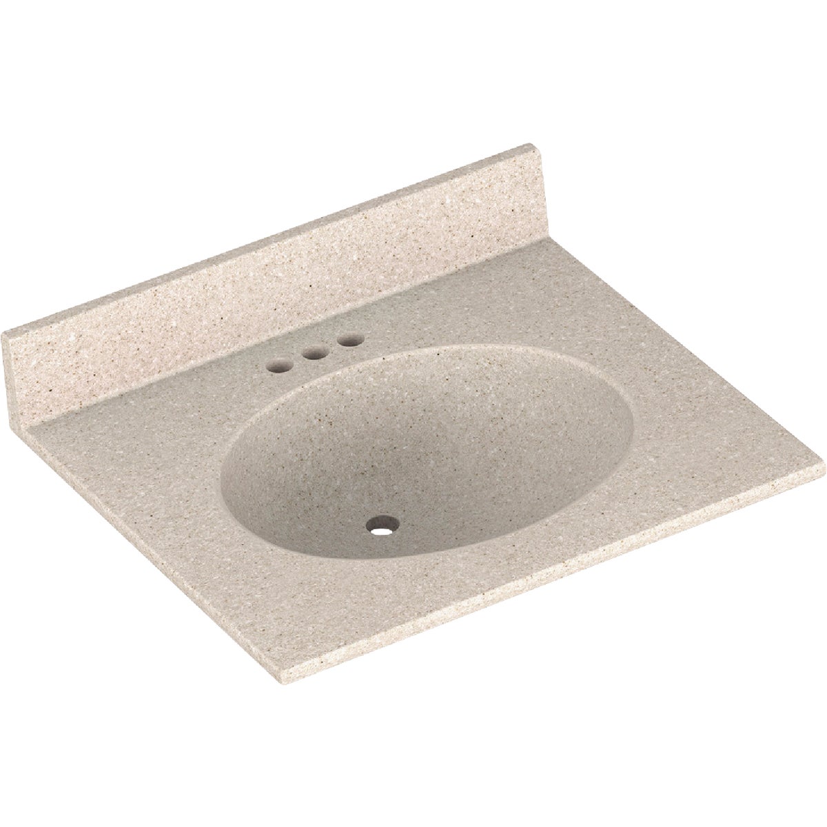 Bertch Oasis 25 In. x 22 In. Cast Polymer Tiramisu Vanity Top with Oval Bowl Image 1