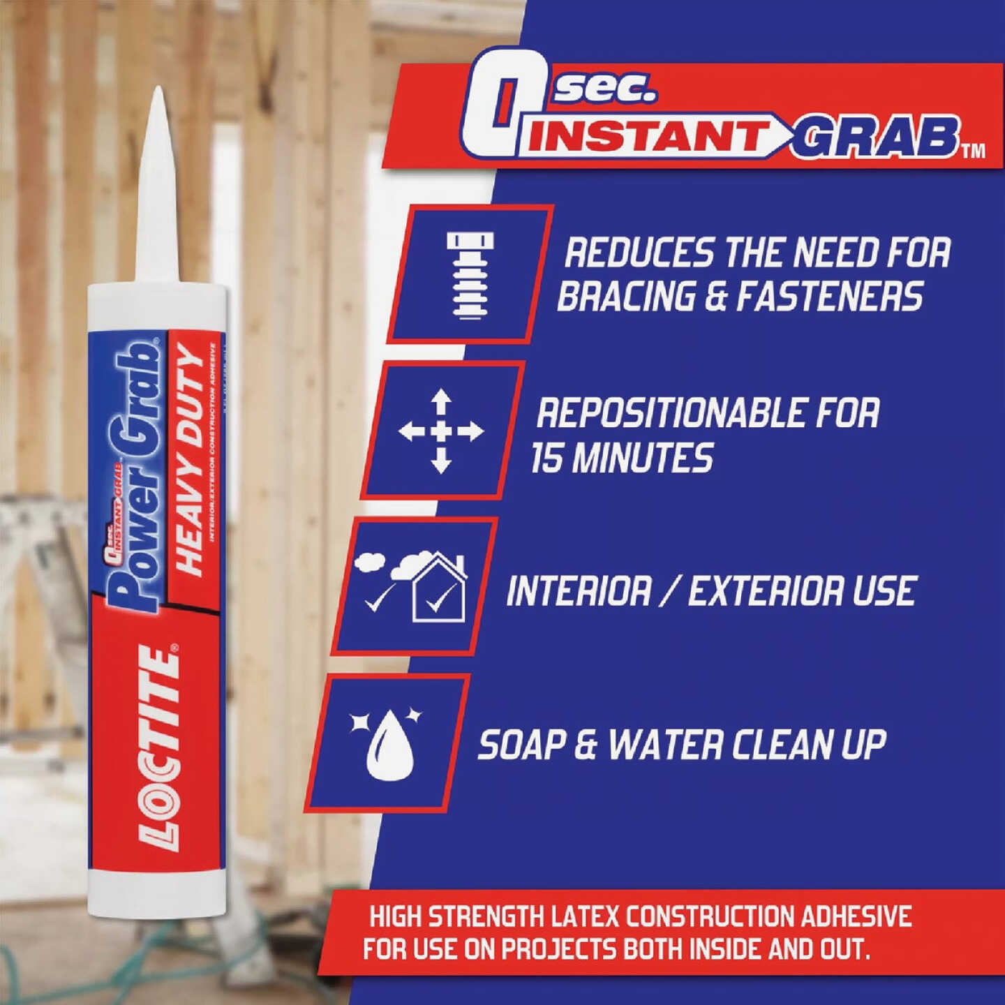 LOCTITE Power Grab Express 9 Oz. Heavy Duty Construction Adhesive Image 5