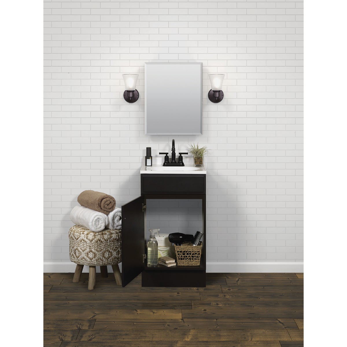 Zenith Zenna Home Espresso 18 In. W x 35 In. H x 16 In. D Vanity with White Cultured Marble Top Image 4