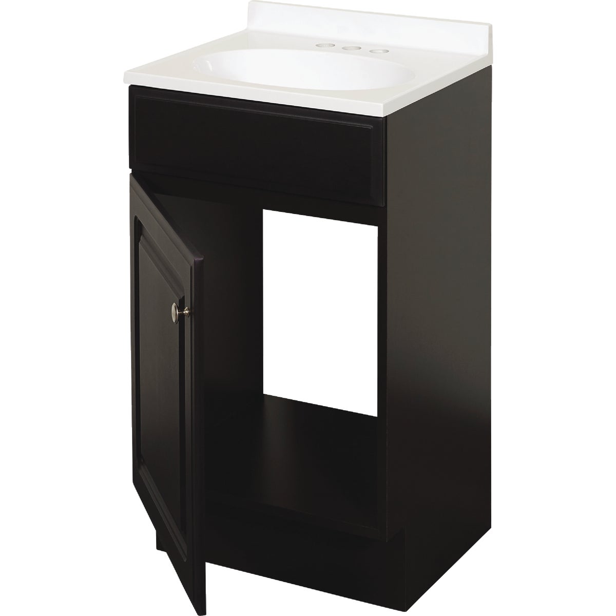 Zenith Zenna Home Espresso 18 In. W x 35 In. H x 16 In. D Vanity with White Cultured Marble Top Image 5