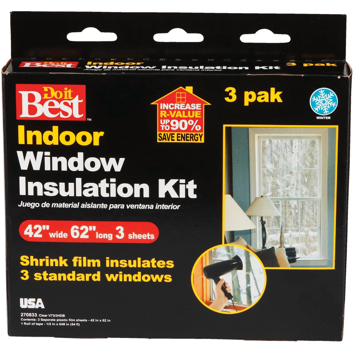 Do it Best 42 In. x 62 In. Indoor Shrink Film Window Kit (3-Pack) Image 5