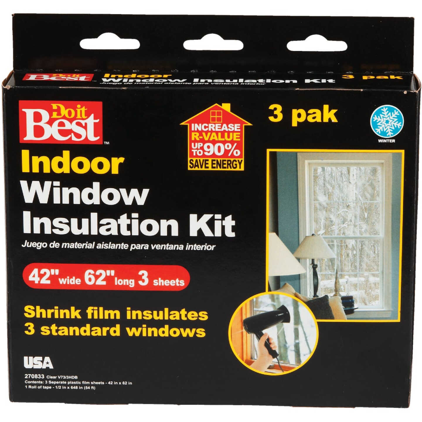 Do it Best 42 In. x 62 In. Indoor Shrink Film Window Kit (3-Pack) Image 5