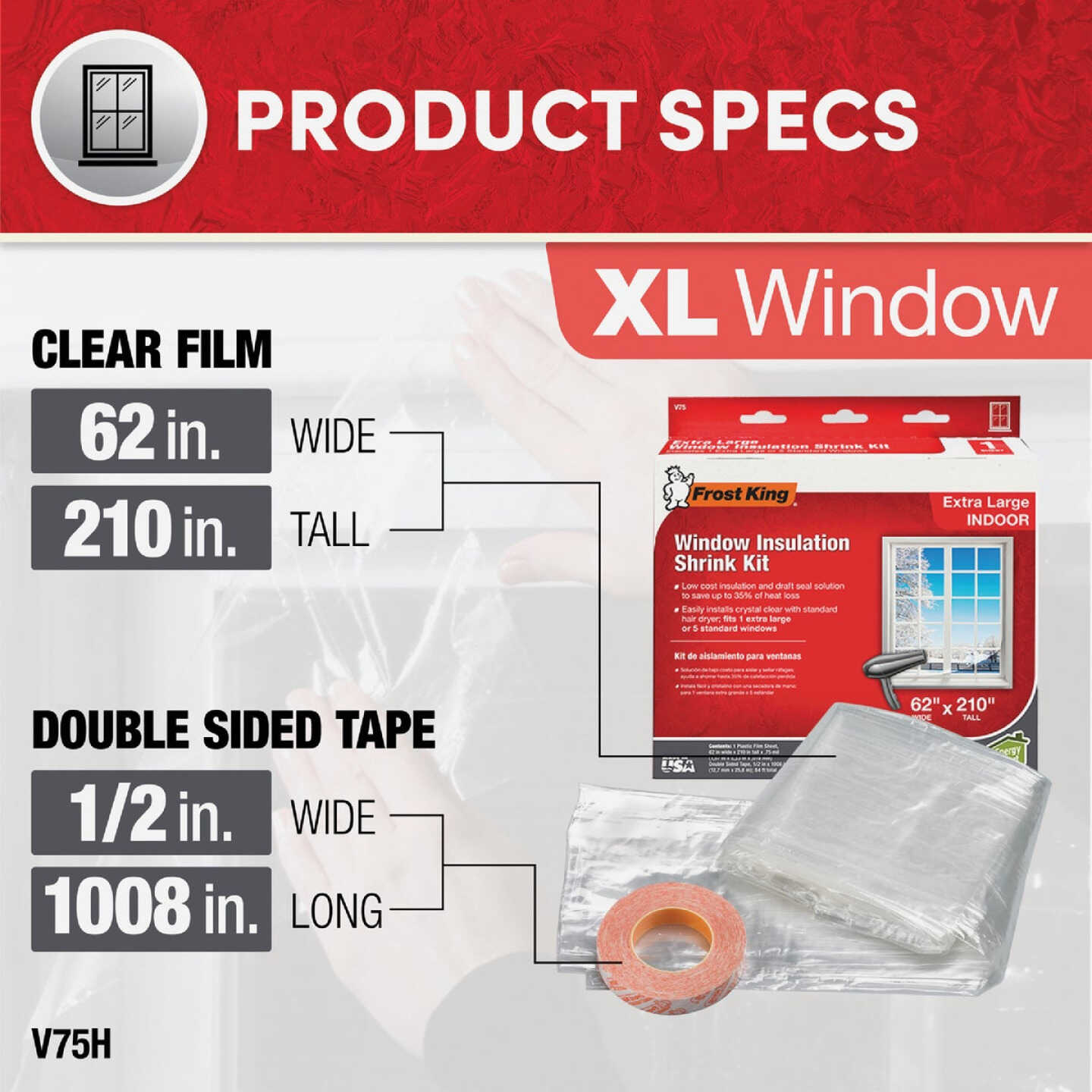 Do it Best 62 In. x 210 In. Indoor Shrink Film Window Kit Image 5