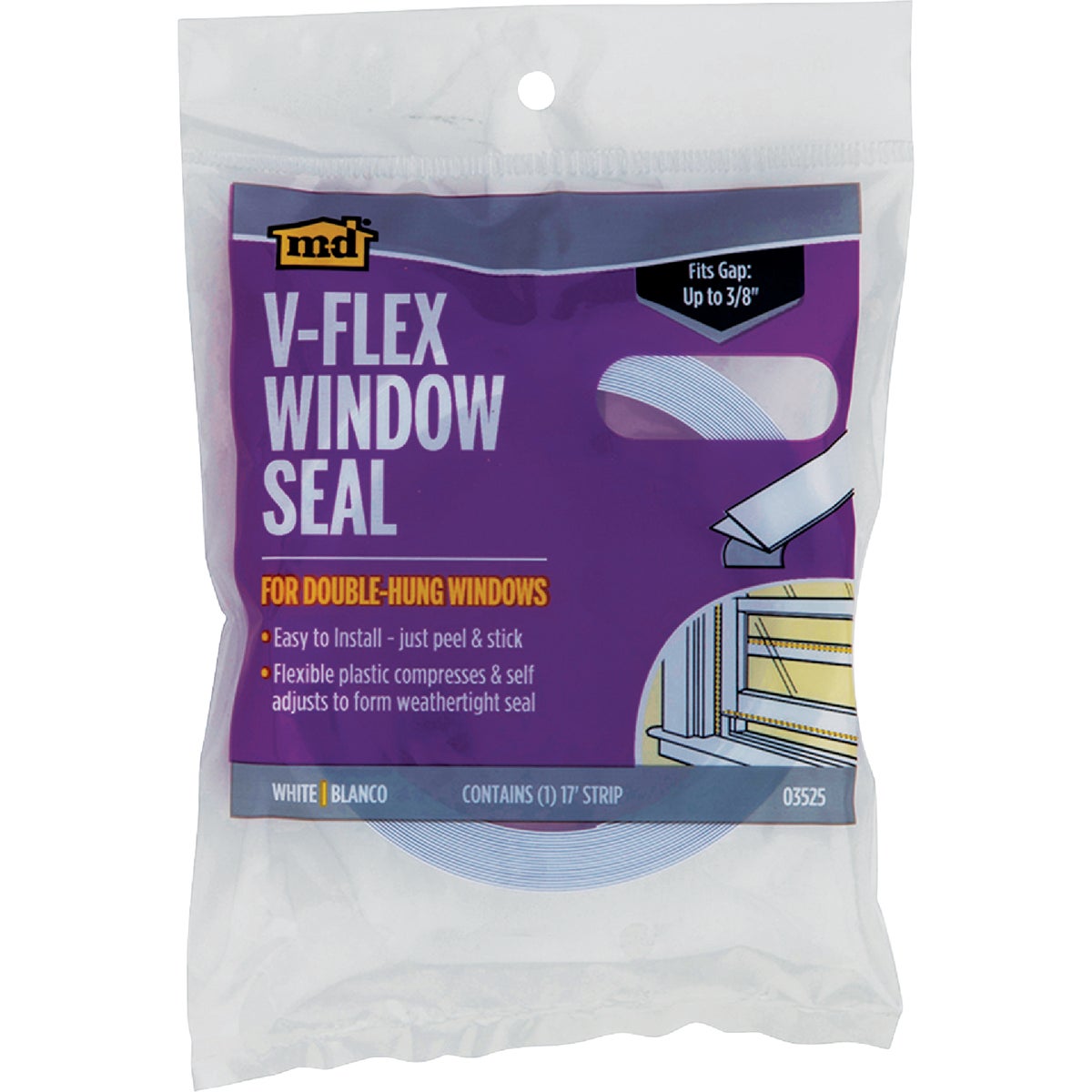 M-D Building Products 17 Ft. White V-Flex Weatherseal Image 3