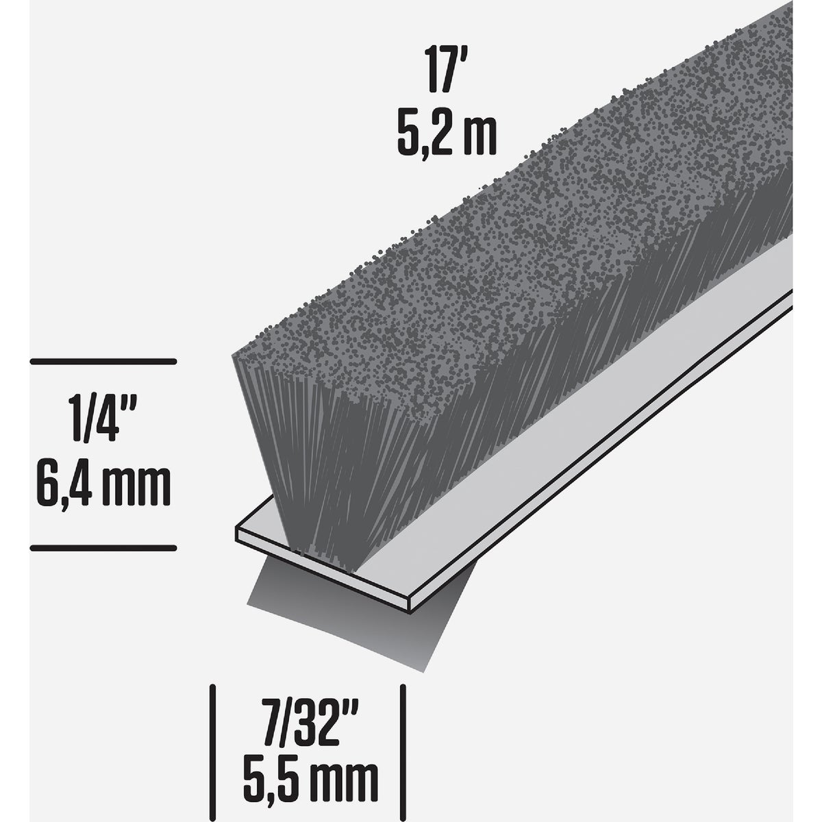 M-D Building Products 17 Ft. Gray Pile Replacement Weatherseal for Storm Doors & Windows Image 2