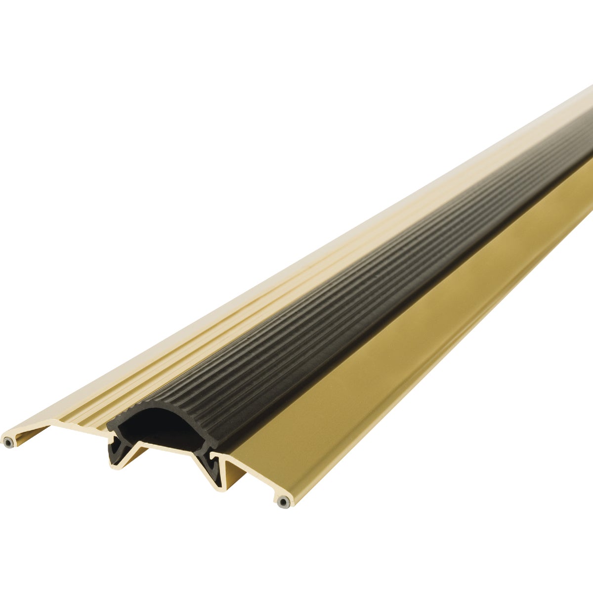 M-D Building Products 3-3/4 In. x 3/4 In. x 36 In. Brite Gold Aluminum and Vinyl Heavy-Duty Low-Profile Threshold