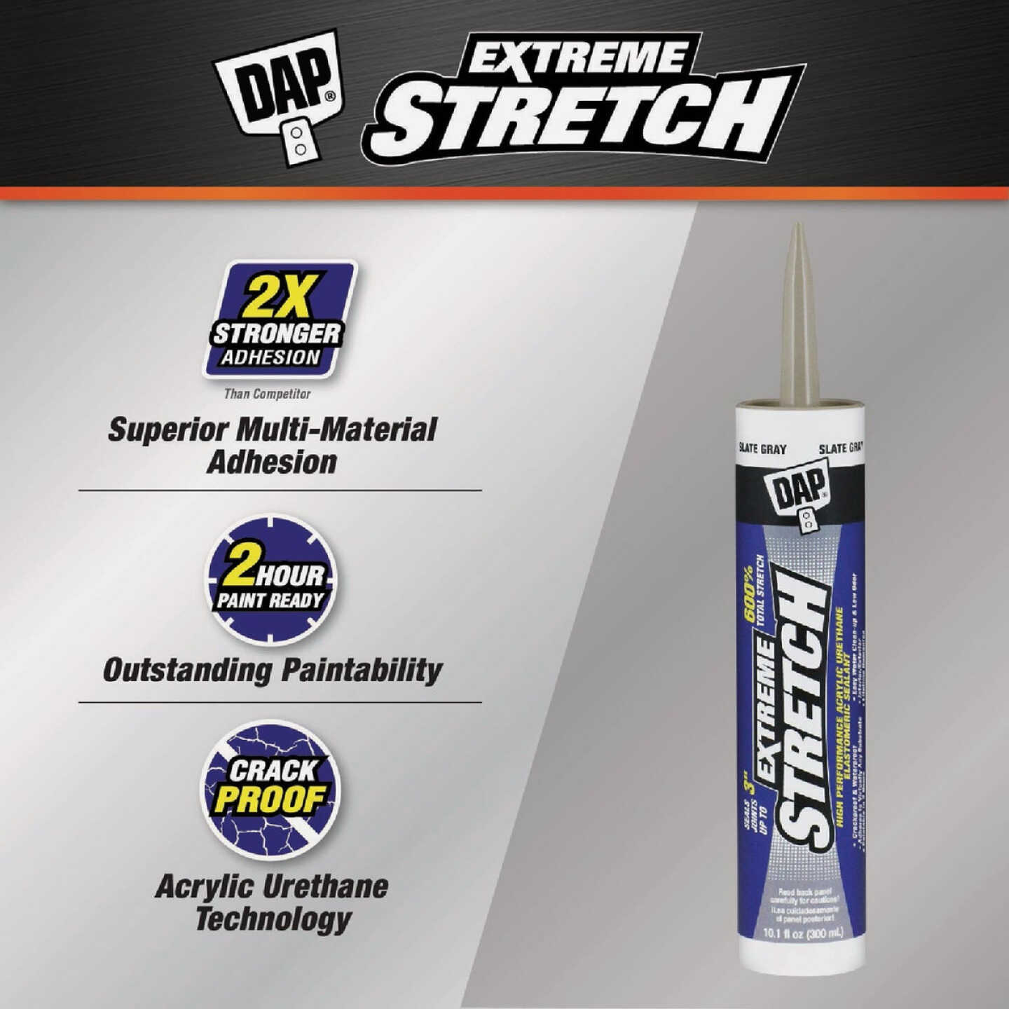 Dap Extreme Stretch 10.1 Oz. Slate Gray Acrylic Urethane Premium Elastomeric Sealant Image 2