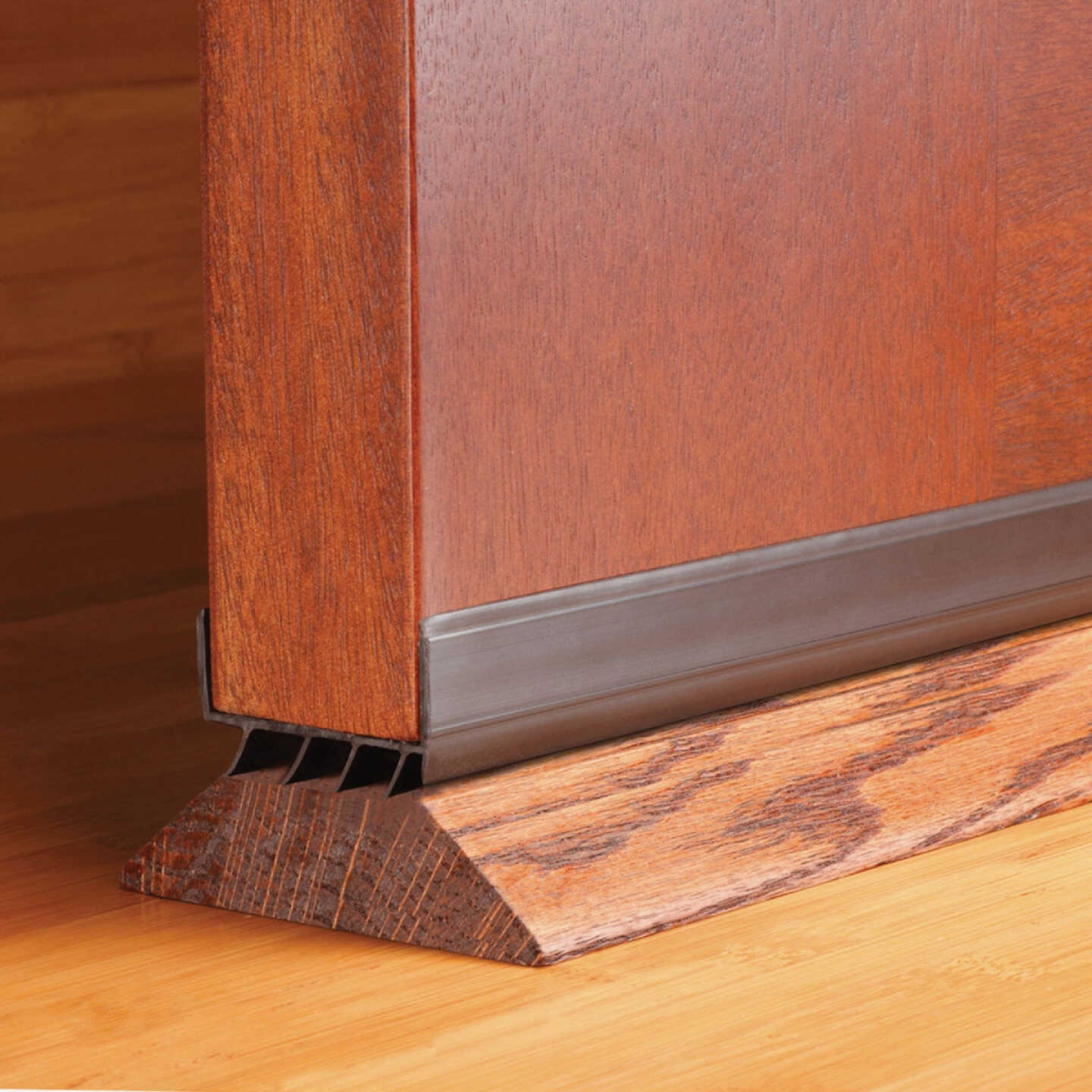 M-D Building Products 2 In. W. x 1.125 In. H. x 36 In. L. Vinyl Brown Door Bottom Image 3