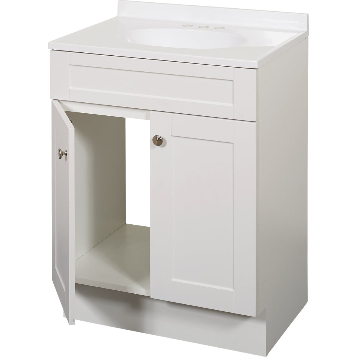 Zenith Zenna Home White 24 In. W x 35 In. H x 18 In. D Vanity with White Cultured Marble Top Image 4
