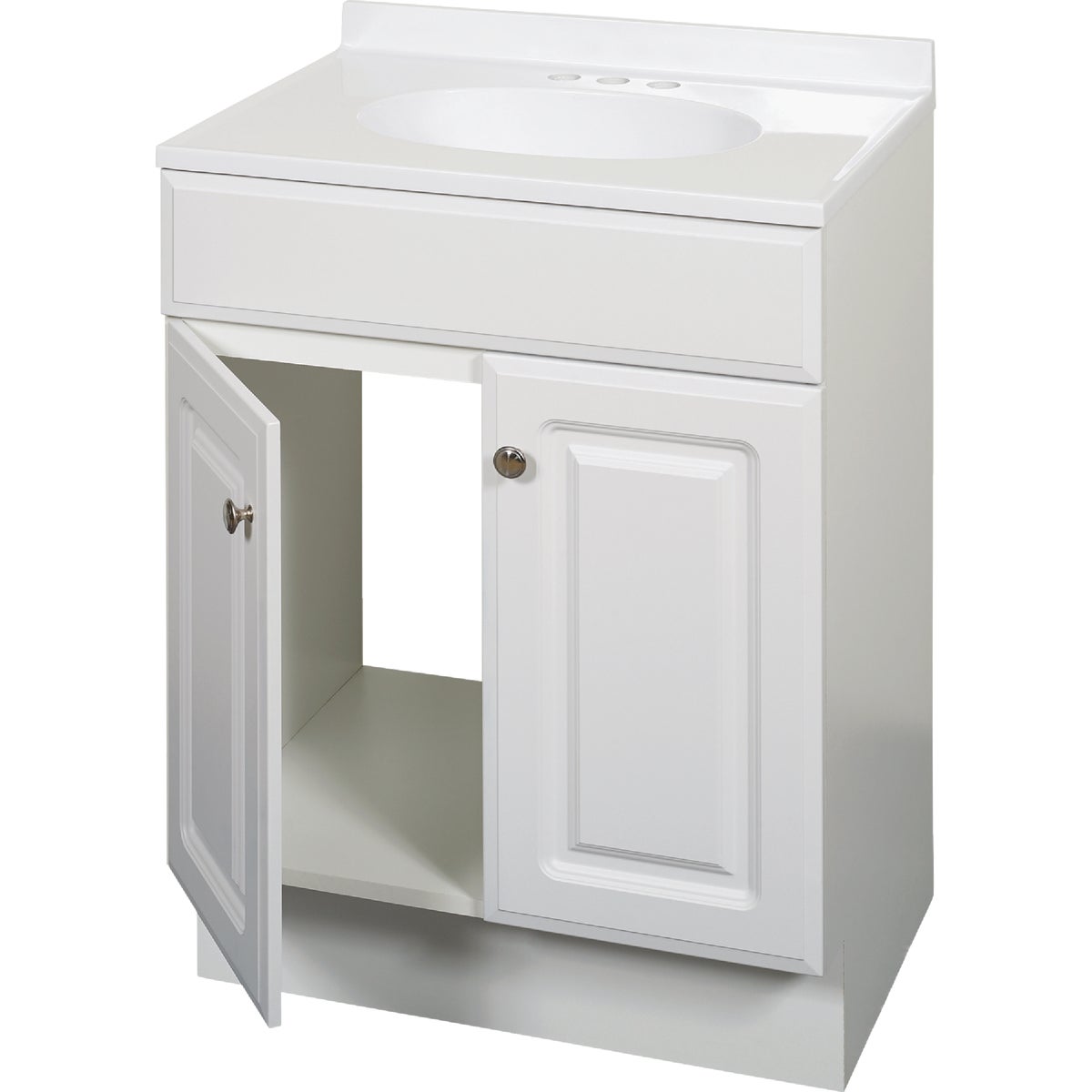 Zenith Zenna Home White 24 In. W x 35 In. H x 18 In. D Vanity with White Cultured Marble Top Image 3