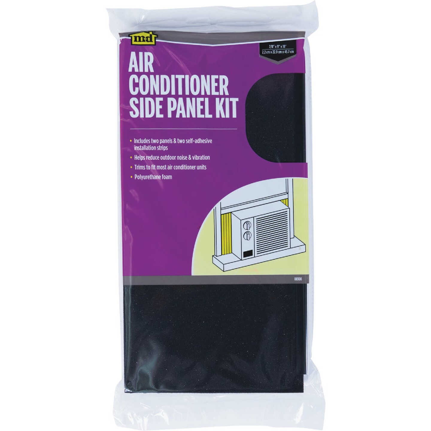 M-D Building Products Side 9 In. W. x 18 In. H. Gray Air Conditioner Insulating Panel (2-Pack) Image 1
