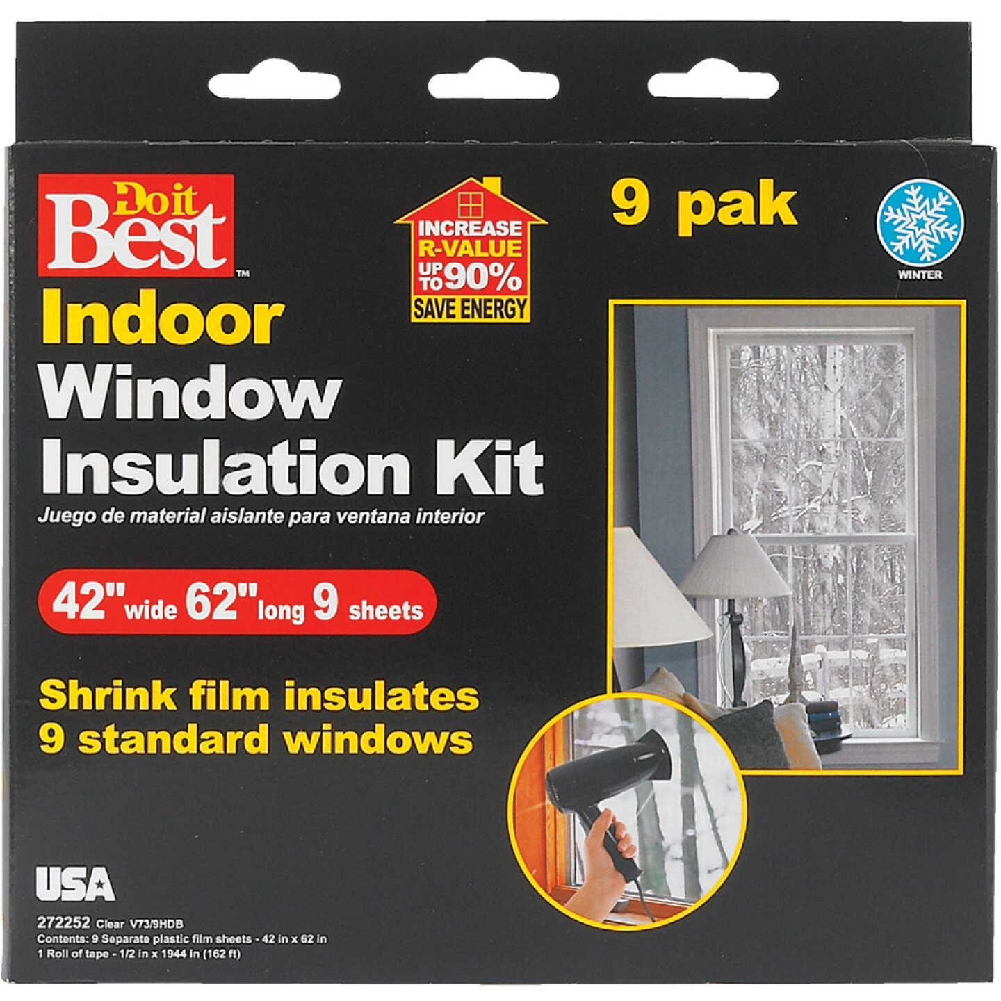 Do it Best 42 In. x 62 In. Indoor Shrink Film Window Kit (9-Pack) Image 1