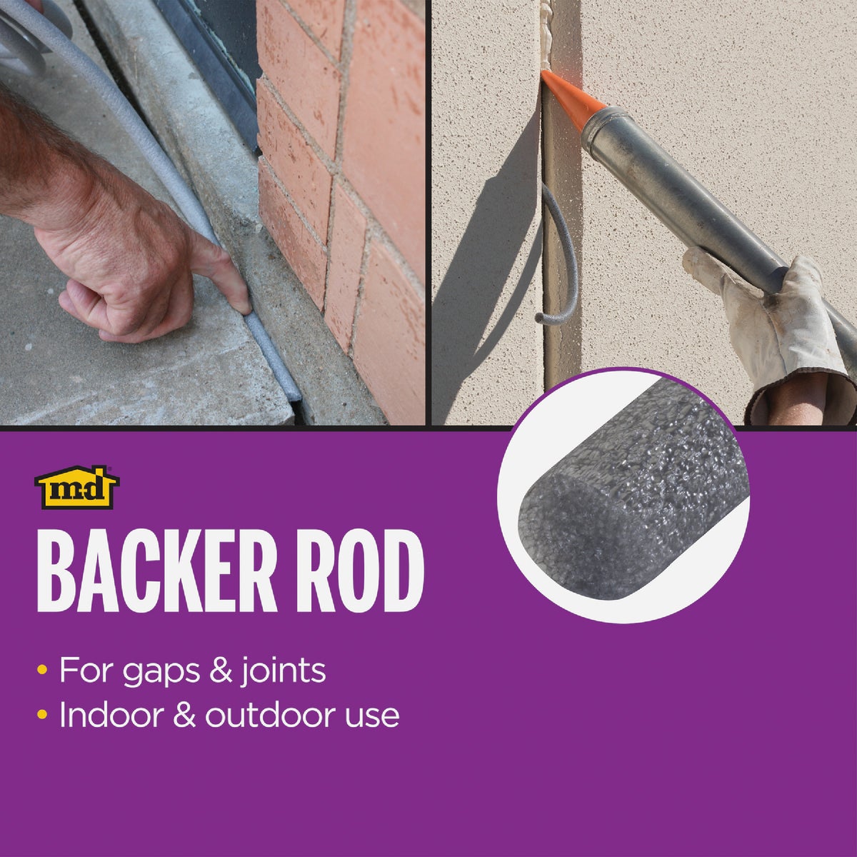M-D Building Products 20 Ft. Gray Foam Backer Rod for Small 3/8 In. Gaps and Joints Image 2