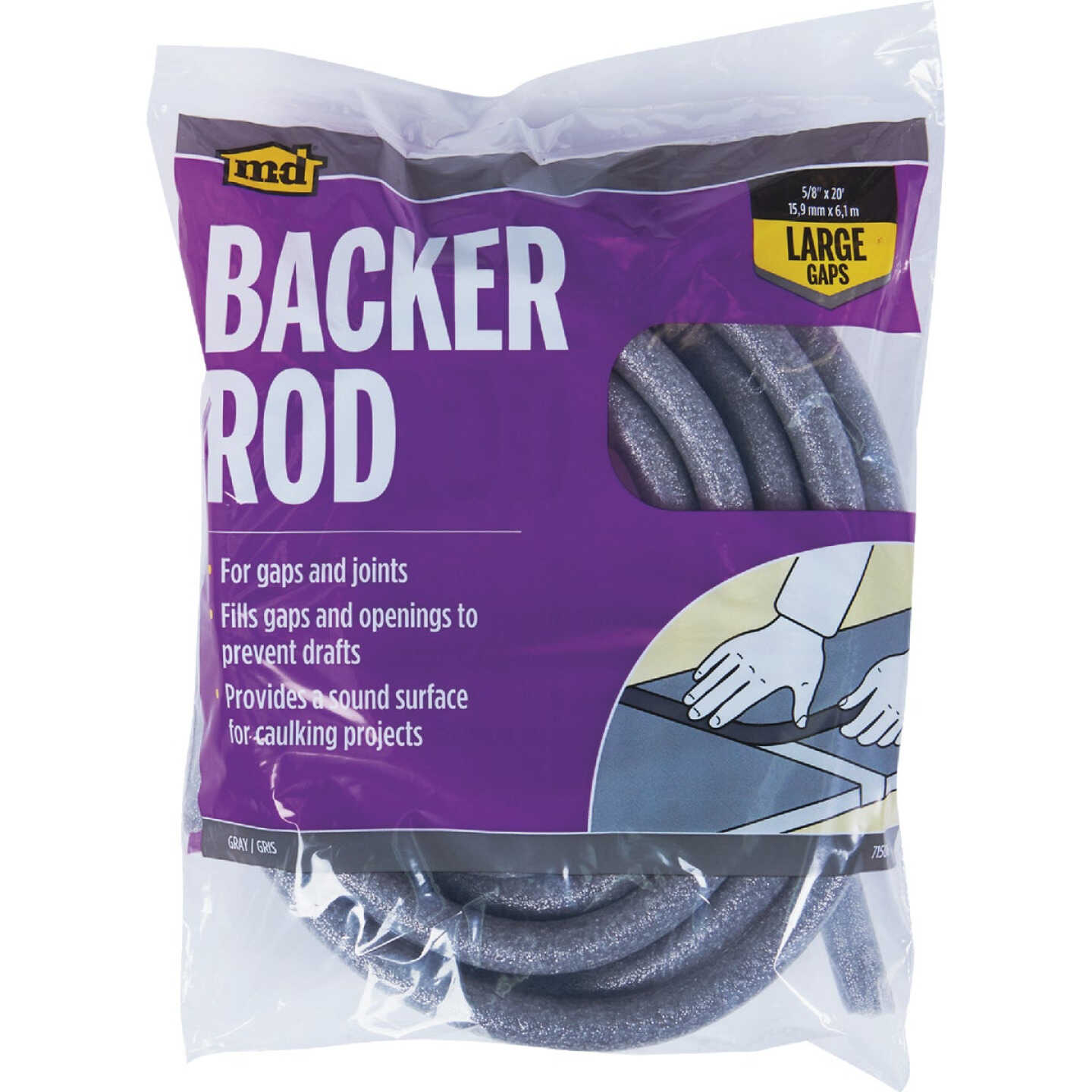 M-D Building Products 20 Ft. Gray Foam Backer Rod for Large 5/8 In. Gaps and Joints Image 1