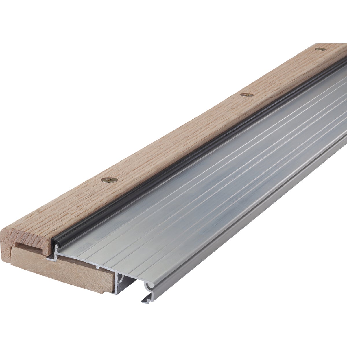 M-D Building Products 4-9/16 in. x 1-1/8 in. x 36 in. Silver Adjustable Aluminum & Hardwood Threshold