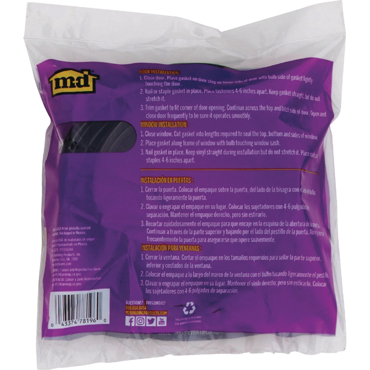 M-D Building Products 17 Ft. Brown Vinyl Gasket Weatherseal for Doors & Windows Image 6