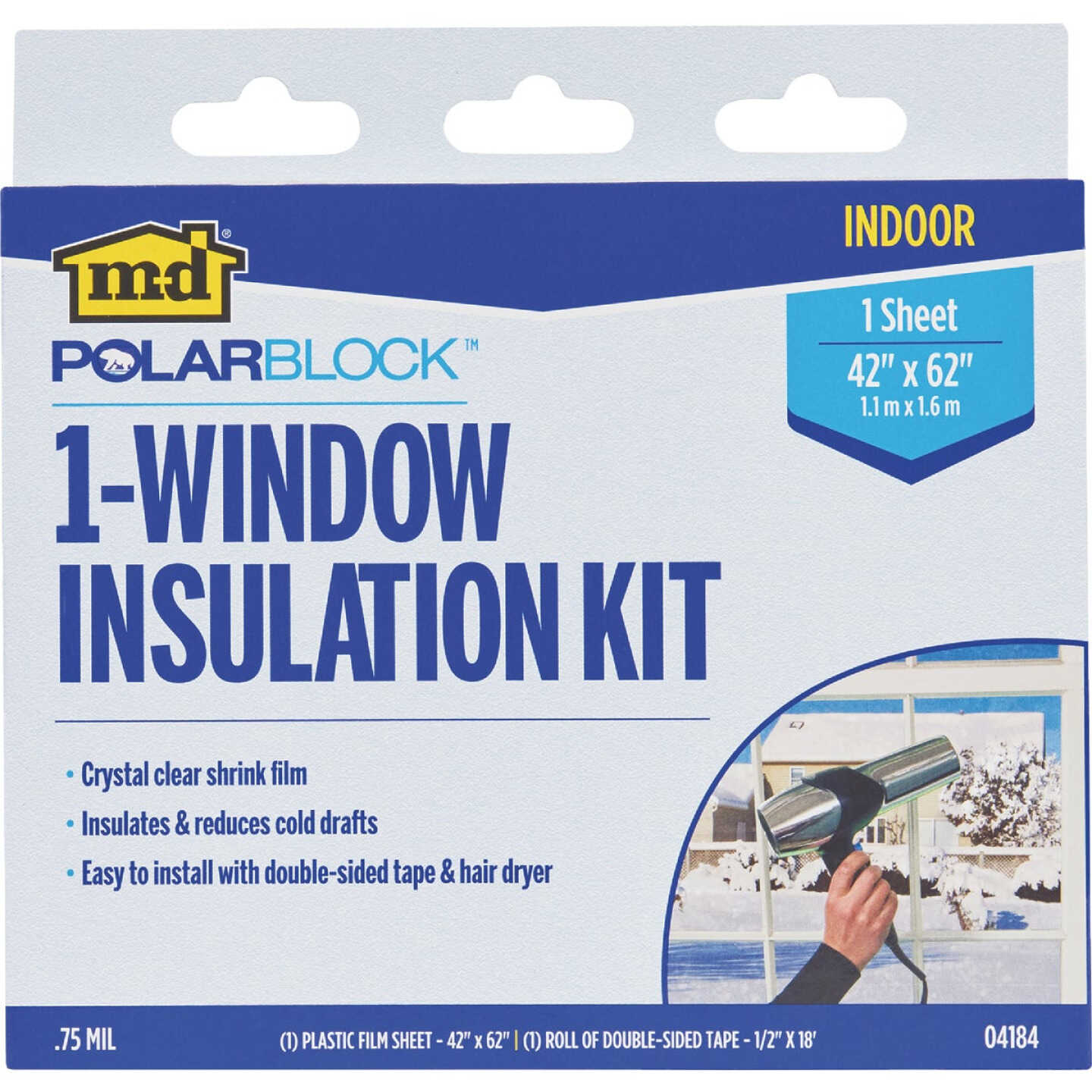 M-D Building Products Polar Block 42 In. x 62 In. Clear Plastic Window Insulation Kit Image 1